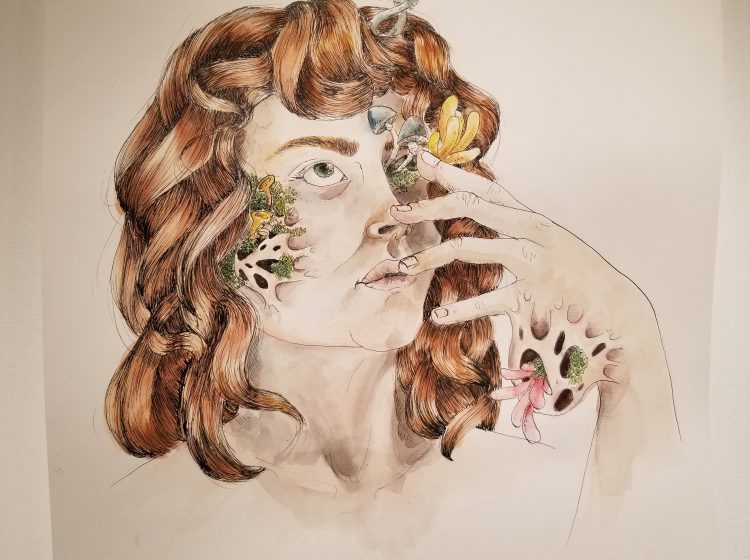 Botanist. Ink and watercolour on paper. 18 x 24 in. 2020.