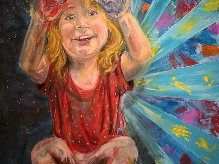 “High Five!”
Oil, Acrylic, Tempra, and Crayon on Canvas
48”x36”x2”
February, 2021
