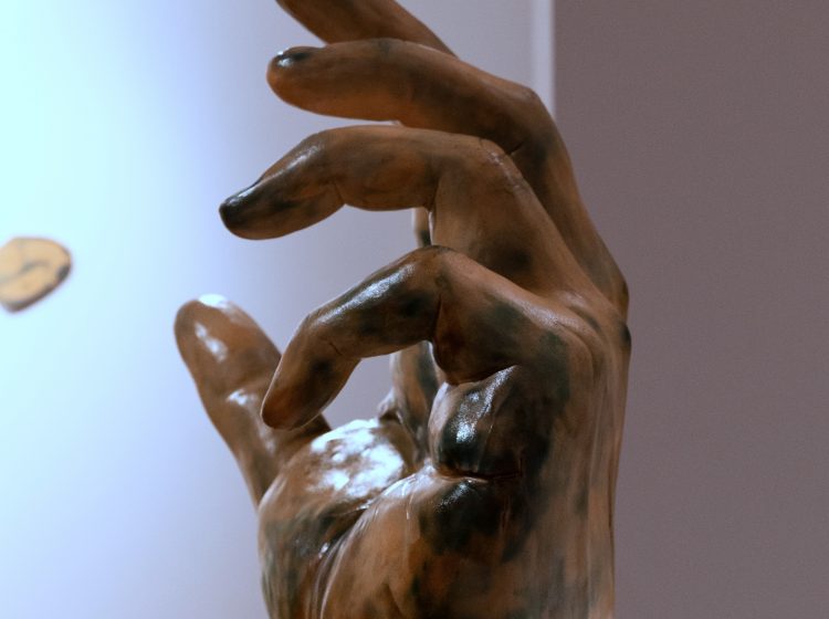 Nightengale I, Sang so sweetly, Earthenware, electric fired to 955┬░c, cyanotype, rustoleum finish, 2025_2026, 20_x18_x9.5_, Right Side View