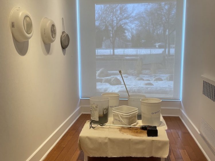 13-Henderson, Annette 2026 Mud Room ( sieves, clay slip, buckets, stir spoon, drill mixer & canvas)