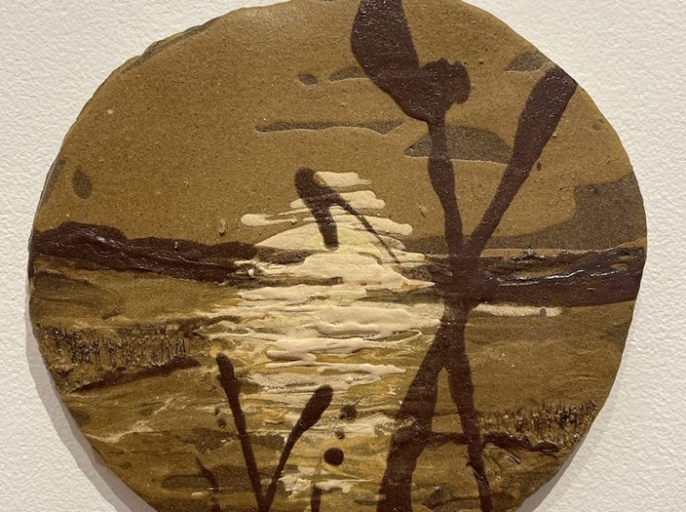 23-Henderson, Annette, 2026 Slough Series No. 305, Comercial clay base, wild clay slip glaze (fired 1222 C)